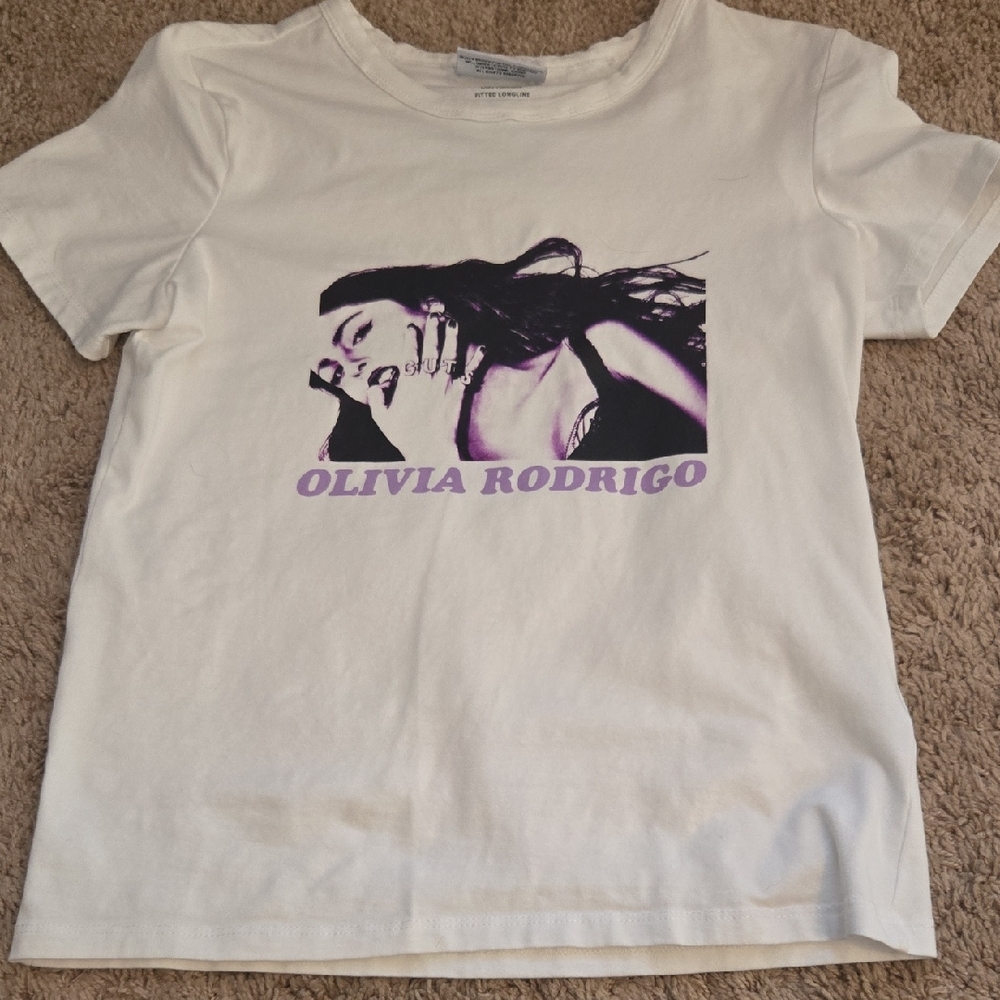 Cotton On White Tee with Purple Print